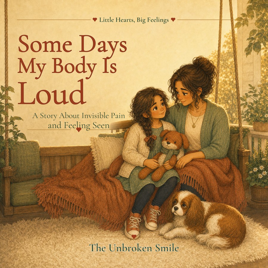 Some Days My Body Is Loud, a children's picture book about a child's invisible pain and feeling seen, Book 6 of the Little Hearts Big Feelings series by The Unbroken Smile