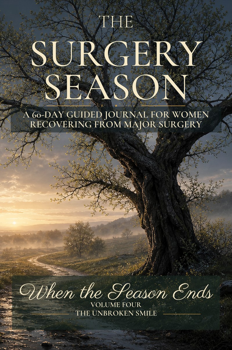 The Surgery Season, a 60-day guided journal for women recovering from major surgery, volume four of When the Season Ends, by The Unbroken Smile