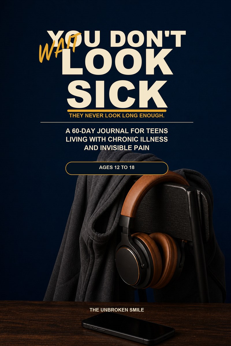 Wait, You Don't Look Sick, a 60-day journal for teens living with chronic illness and invisible pain, ages 12 to 18, by The Unbroken Smile
