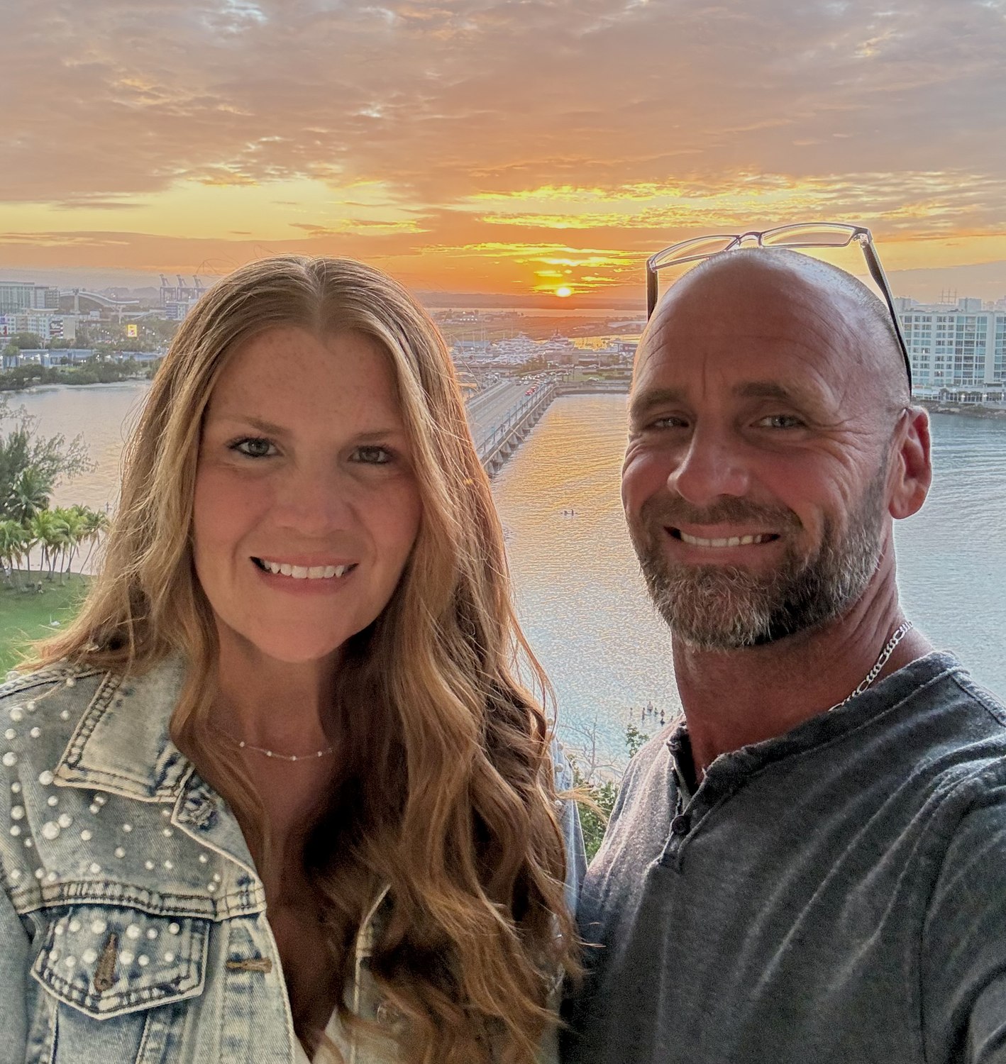 Jill and Aaron at sunset
