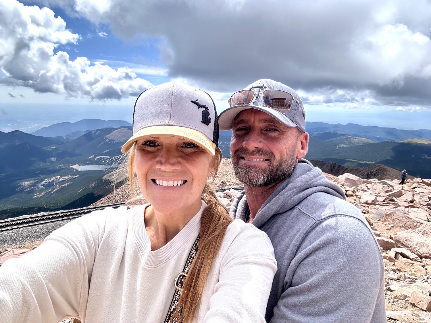 Jill and Aaron on a mountaintop
