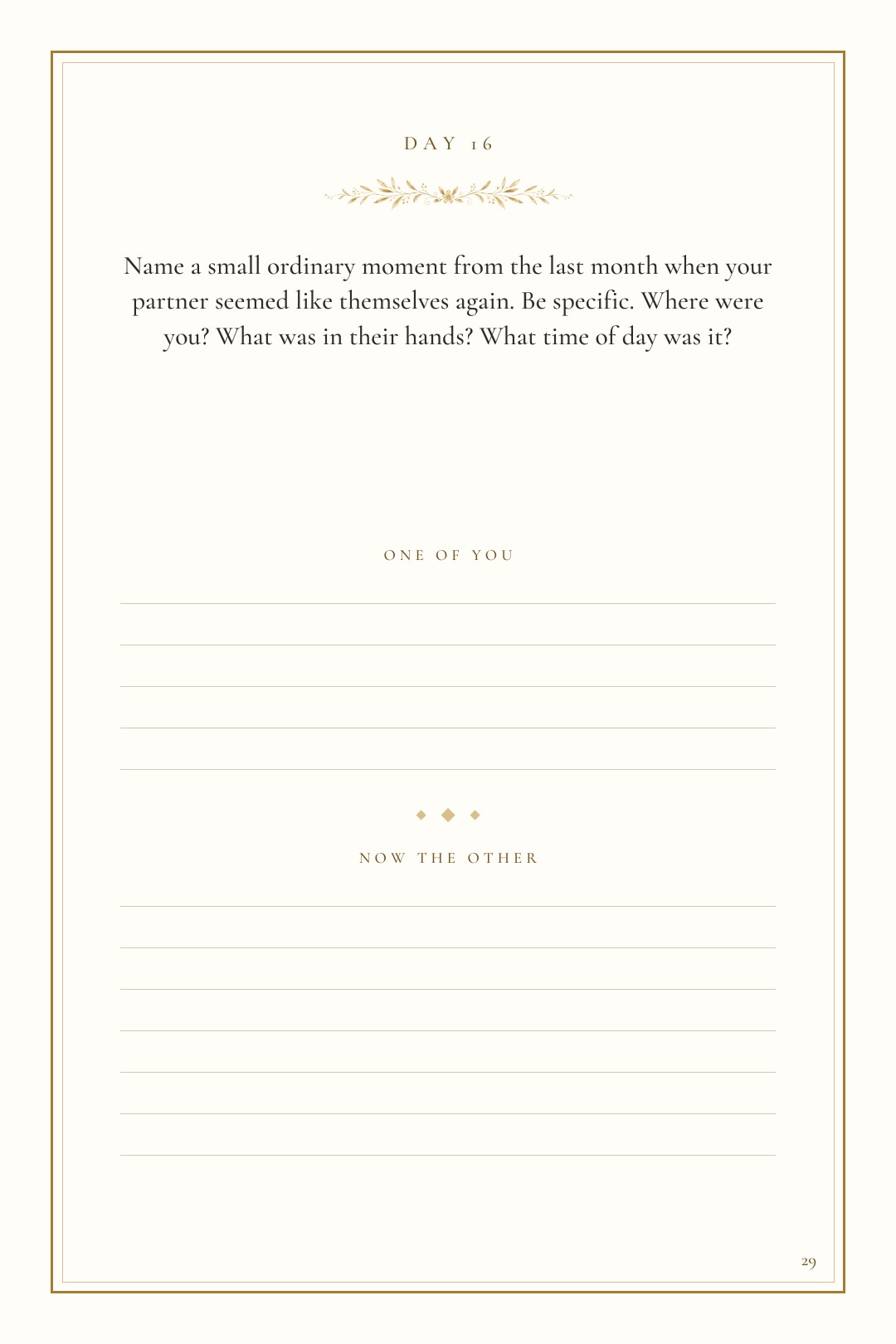 A real ordinary moment reflection page from Together Again