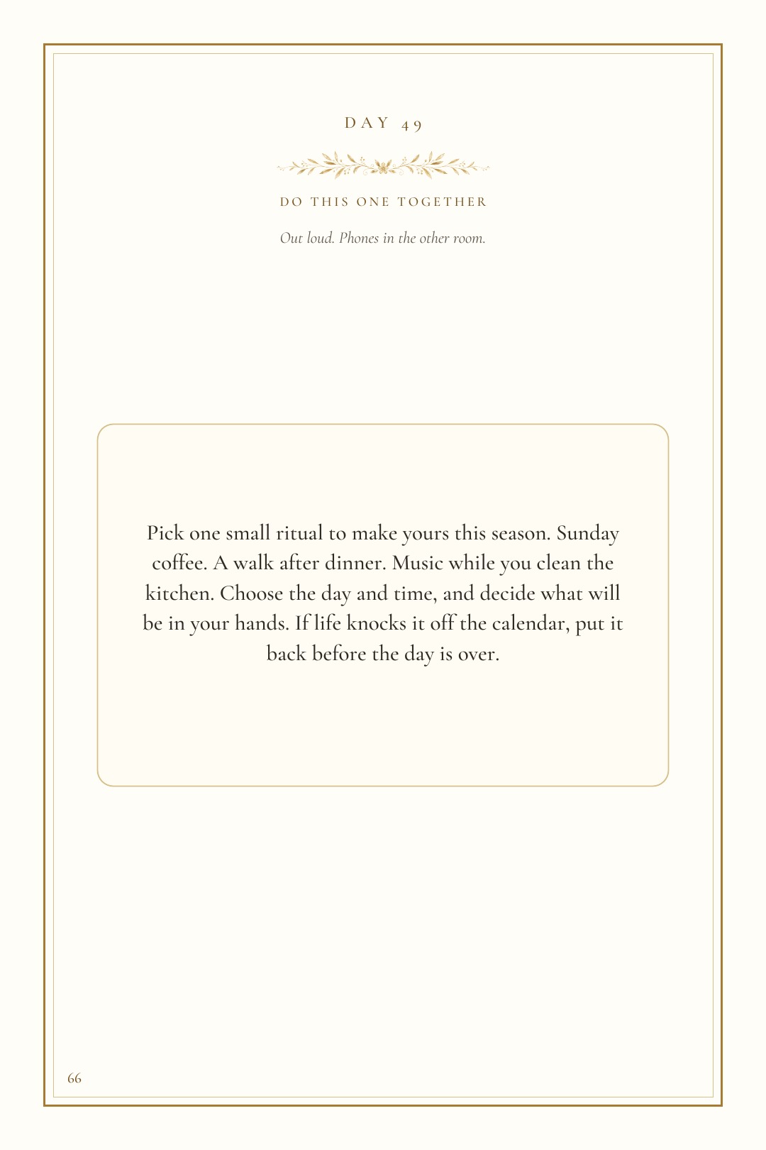 A real shared ritual prompt from Together Again