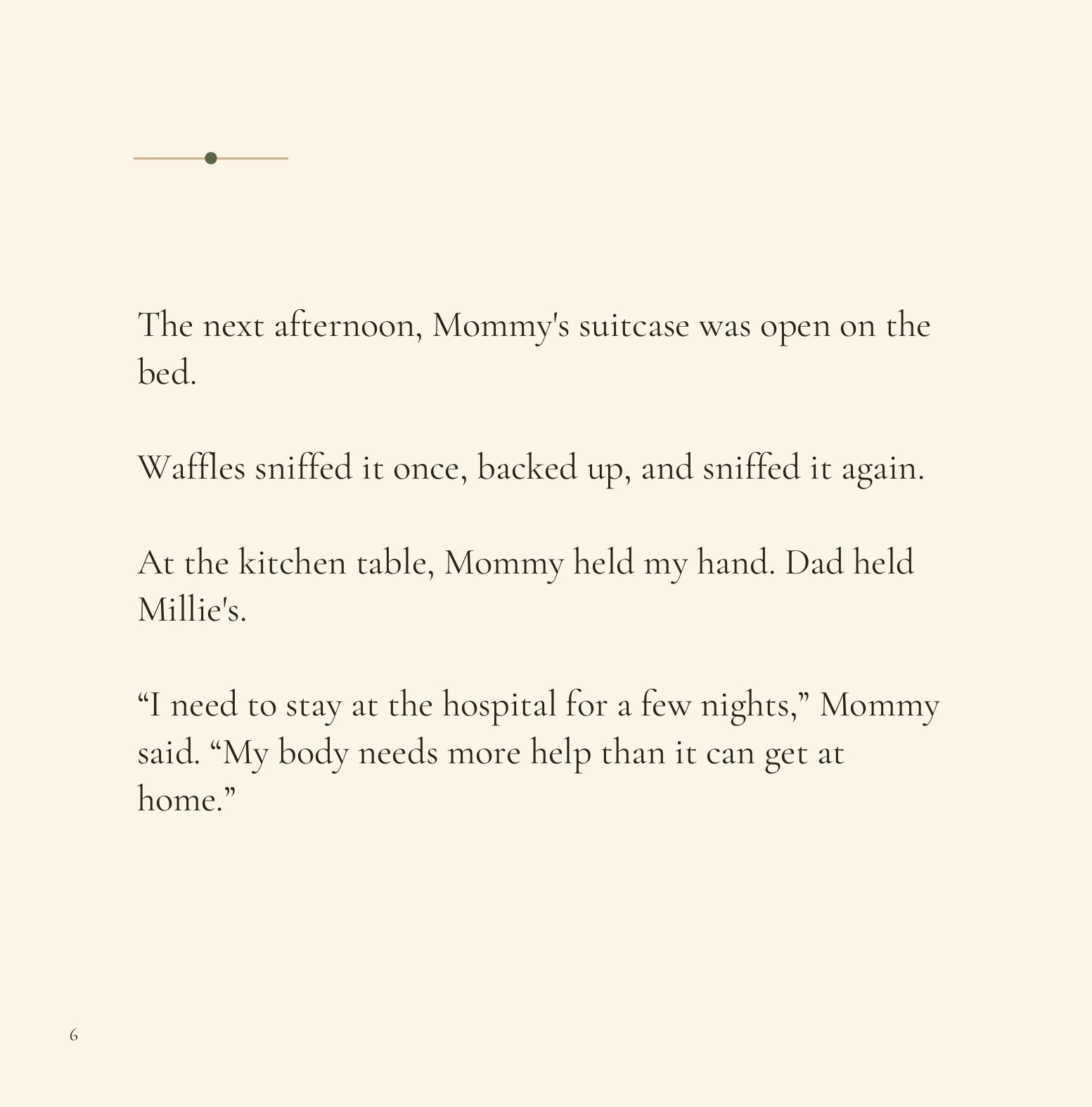The real opening story page from When Mommy Stays at the Hospital
